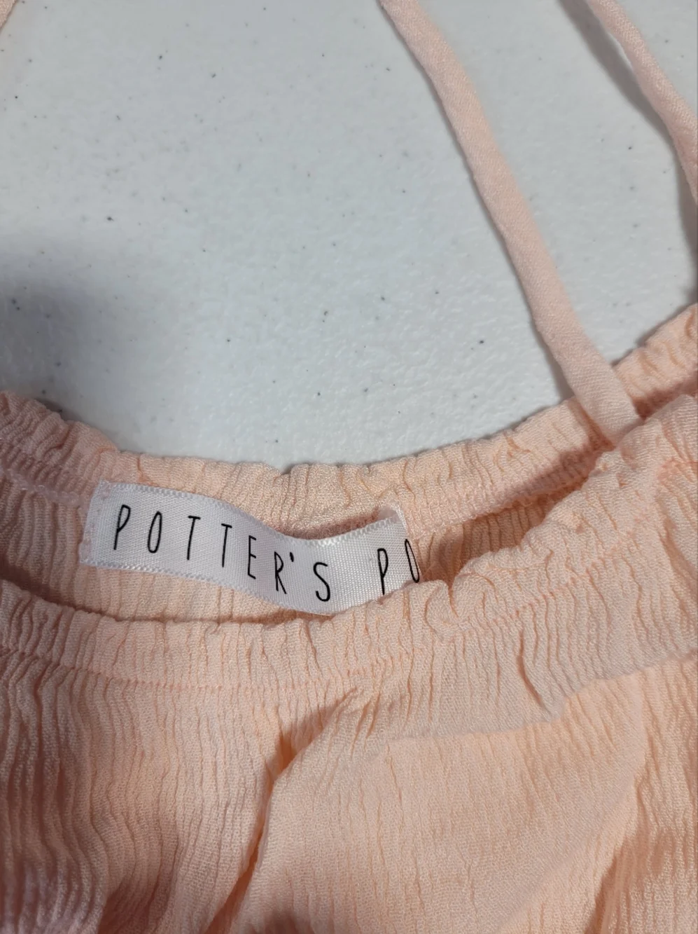 Potter's Pot Peach Floral Applique Women's Top - Picture 2 of 2